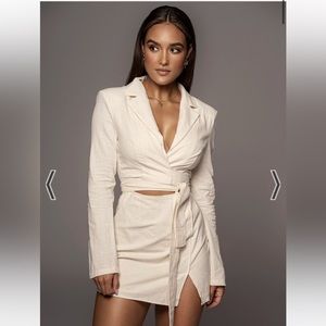 Jluxlabel linen white dress size small.